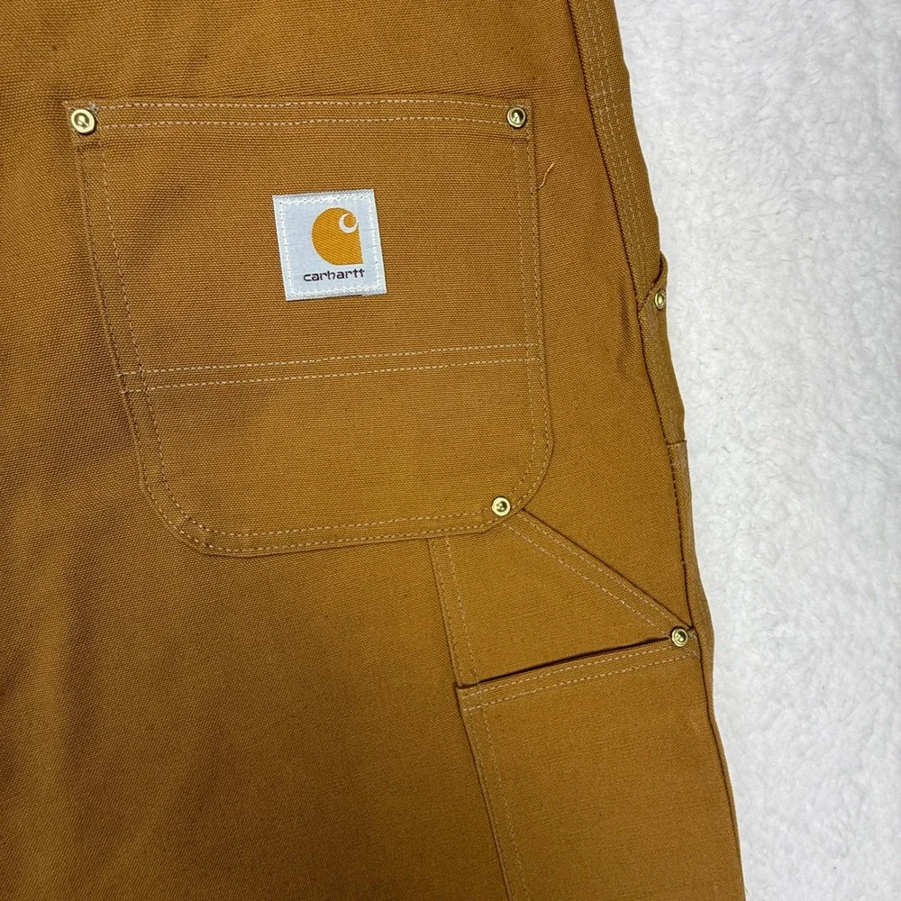 Carhartt B01 BRN Double Front Work Dungaree Brown Duck Pants 50x32 USA NWT NOS